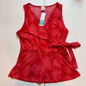 Kaileigh Red Wrap Blouse